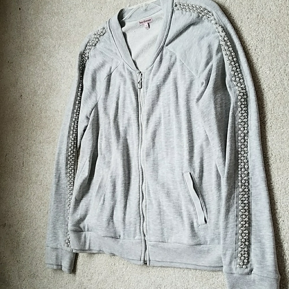 Juicy Couture beaded zipped sweatshirt
